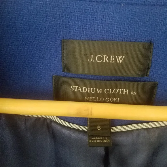J. Crew Stadium Cloth Brilliant Blue Peacoat Jacket - Picture 12 of 13